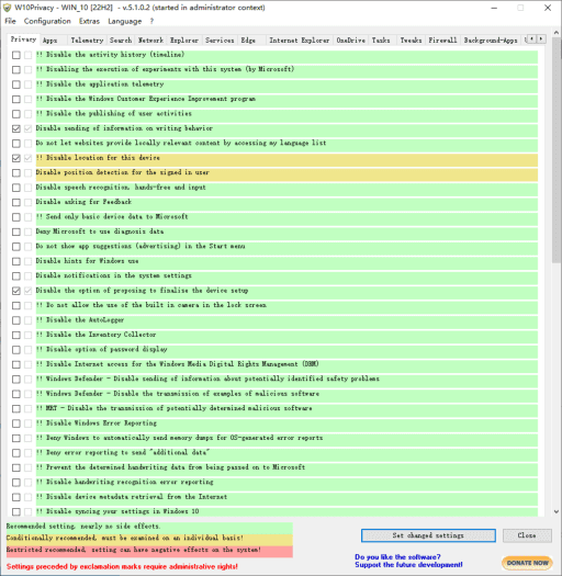 W10Privacy(系统隐私保护工具) v5.1.0.2 绿色版-私藏阁