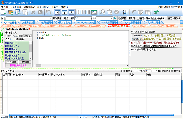 菲菲更名宝贝(文件批量重命名软件) v5.0.9.27 中文绿色版-私藏阁
